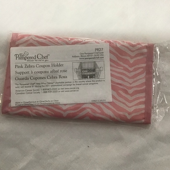 Pampered Chef Pink Zebra Coupon Holder, New in Package - Picture 3 of 5